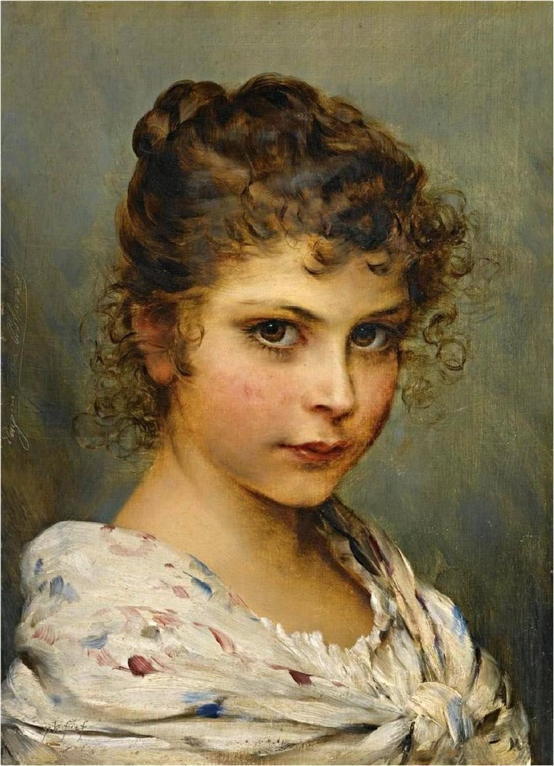 Giovane ragazza con i capelli ricci